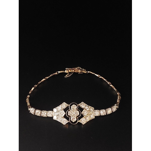 62 - Very attractive 18ct gold Art Deco diamond cocktail bracelet featuring 26 0.12 diamonds. 3.12 carat ... 