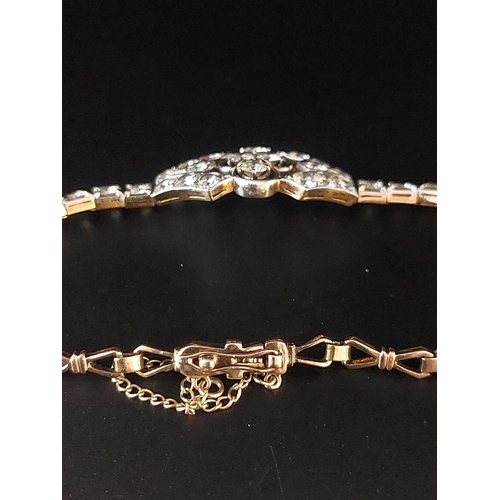 62 - Very attractive 18ct gold Art Deco diamond cocktail bracelet featuring 26 0.12 diamonds. 3.12 carat ... 