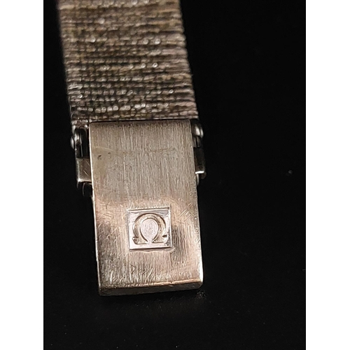 81 - Ladies vintage 9ct white gold Omega bracelet watch