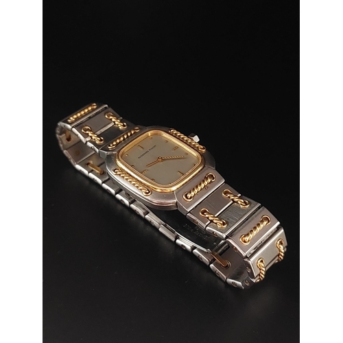 83 - Audemars Piguet 1980 - 1990's Rope Damen watch 22mm. 18ct gold rope design on stainless steel body.