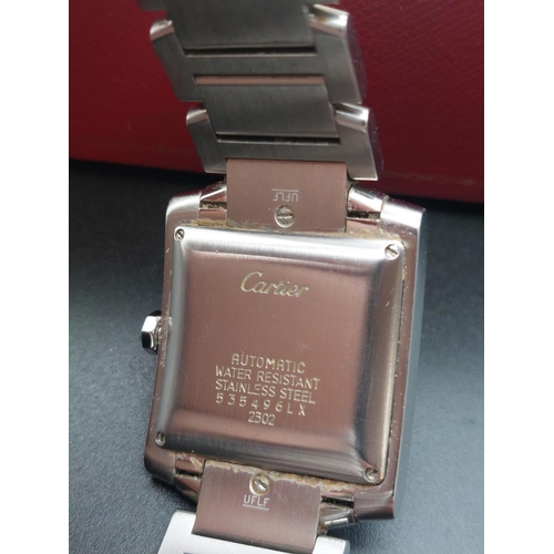 86 - Cartier Tank Francaise watch model 2320 stainless steel. Diameter 28mm in original box.