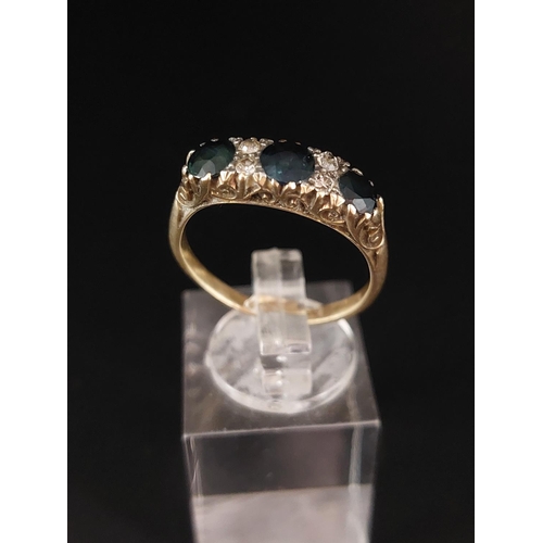 9 - 18ct gold ring. Size Q.  3.5 grams