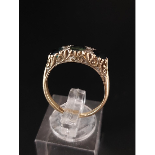 9 - 18ct gold ring. Size Q.  3.5 grams