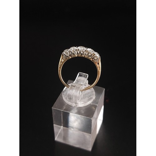 71 - 18ct gold 5 stone diamond ring. Centre diamond 0.25 carat, two 0.10 diamonds, two 0.06 diamonds. Tot... 