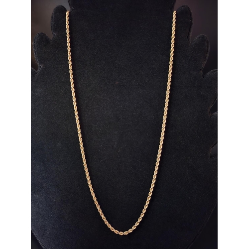 10 - 9ct gold rope necklace 3.5 grams