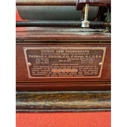 108 - Thomas Edison Gem model D No.319048D phonograph known as the Red Gem. Early 20th century with origin... 