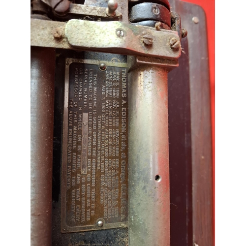 113 - Thomas Edison phonograph serial number 59056 model type not evident please refer to plaque photo. Me... 