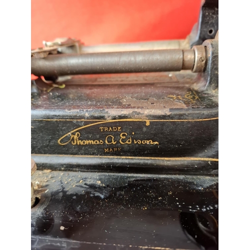 113 - Thomas Edison phonograph serial number 59056 model type not evident please refer to plaque photo. Me... 