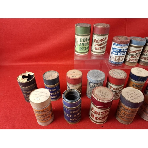 125 - Collection of 20 Amberol phonograph cylinder records. Cylinders in good condition for age