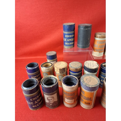 126 - Collection of 30 Amberol Phonograph cylinder records. Cylinders in good condition for age