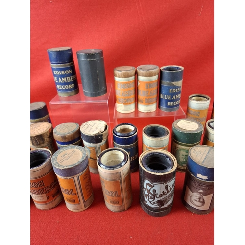 126 - Collection of 30 Amberol Phonograph cylinder records. Cylinders in good condition for age