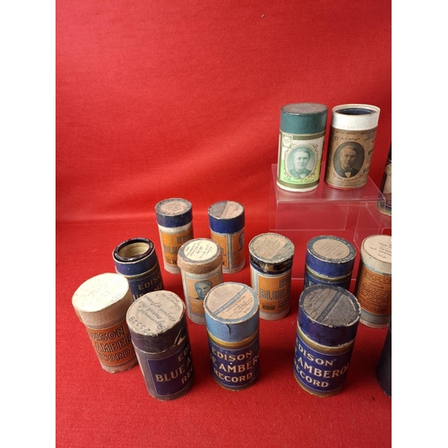 128 - Collection of 30 Amberol Phonograph cylinder records. Cylinders in good condition for age