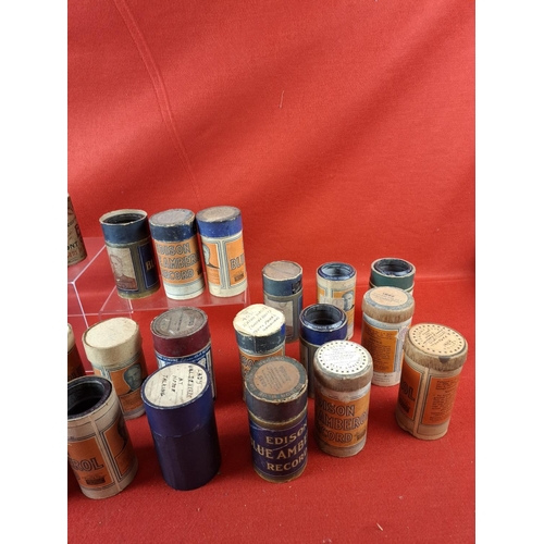 128 - Collection of 30 Amberol Phonograph cylinder records. Cylinders in good condition for age