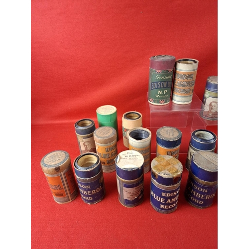 130 - Collection of 30 Amberol Phonograph cylinder records. Cylinders in good condition for age