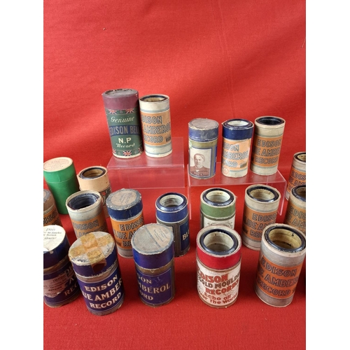 130 - Collection of 30 Amberol Phonograph cylinder records. Cylinders in good condition for age