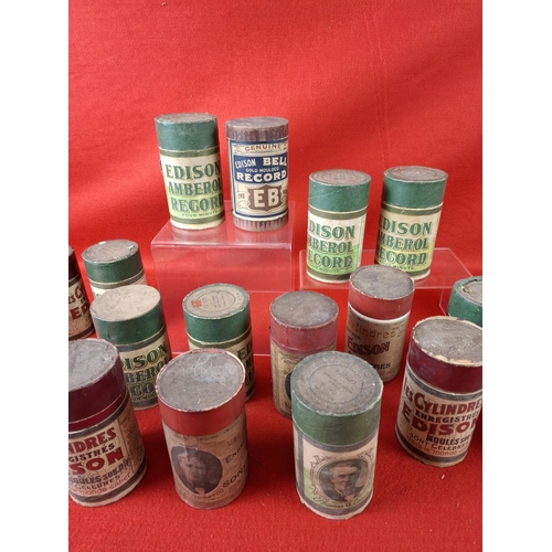 131 - Collection of 19 Amberol phonograph cylinder records. Cylinders in good condition for age