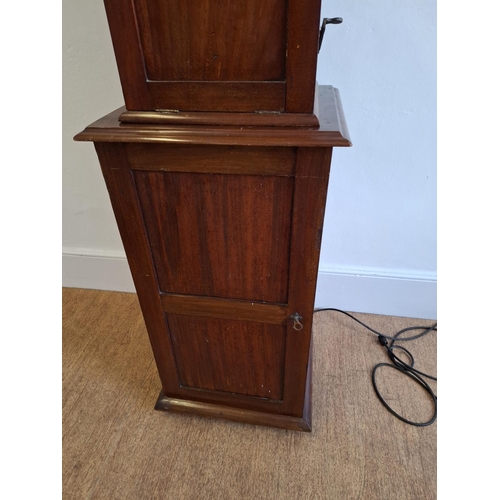 136 - Rare early 20th century mechanical table top stereoscopic viewer with slides and cabinet. Cabinet do... 