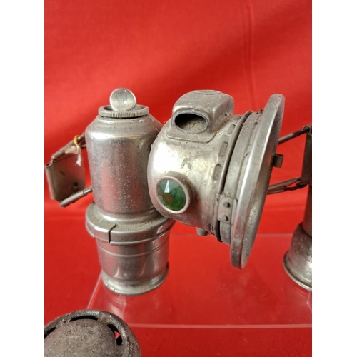181 - Collection of 4 antique cycle lamps various makers