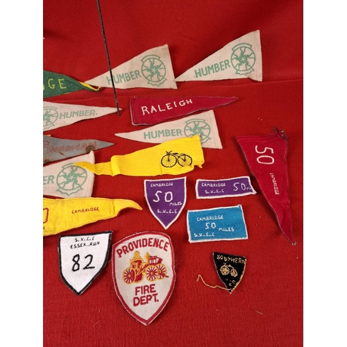 196 - Collection of vintage cycling pennants