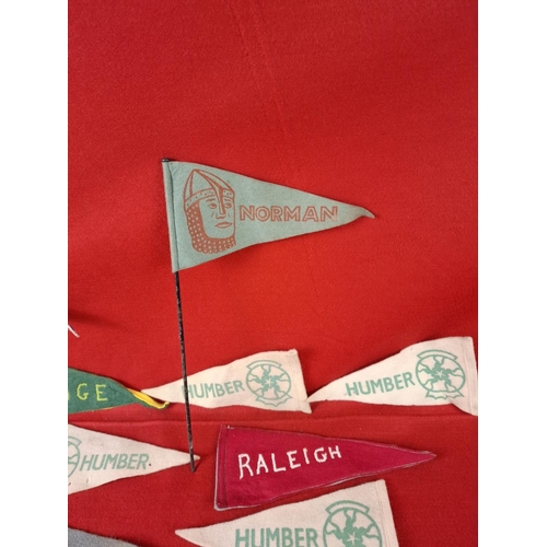 196 - Collection of vintage cycling pennants