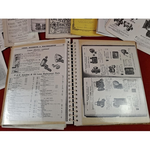 202 - Collection of bicycle ephemera including folder of advertising items