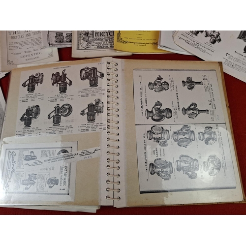 202 - Collection of bicycle ephemera including folder of advertising items