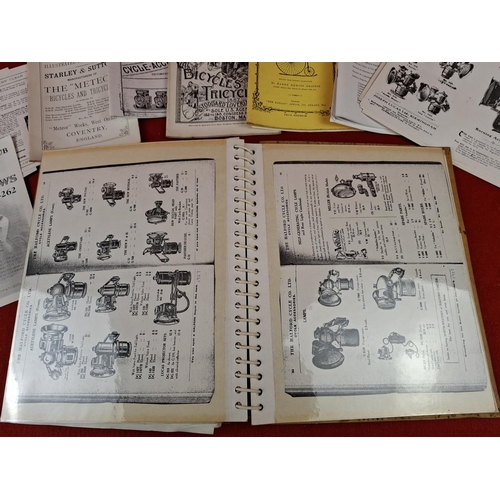 202 - Collection of bicycle ephemera including folder of advertising items