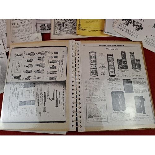 202 - Collection of bicycle ephemera including folder of advertising items