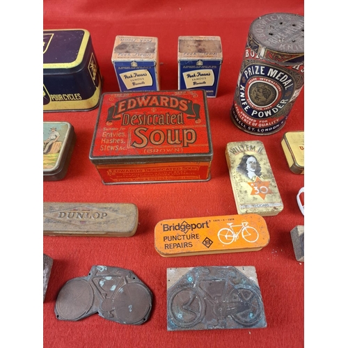 211 - Collection of various vintage advertising tins print blocks