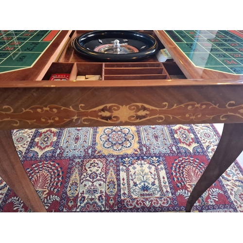 292 - Italian inlaid Sorrento multi games table. Remove the top to reveal the games table. Backgammon, Che... 