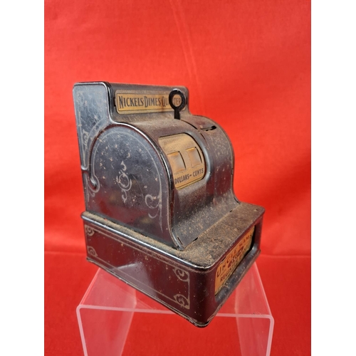 313 - Antique Uncle Sams metal cash register money box