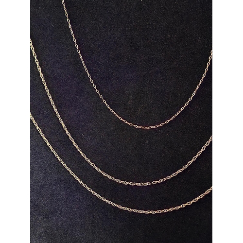 34 - 3 x 9ct gold necklaces 2.1 grams