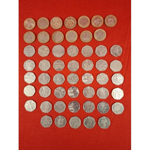 111 - Collection of collectable �2.00 and 50p coins.