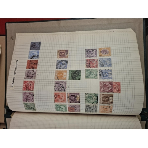 113 - 6 Stamp albums with large collection of various world stamps. One album blank