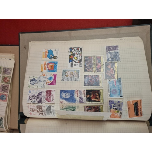 113 - 6 Stamp albums with large collection of various world stamps. One album blank