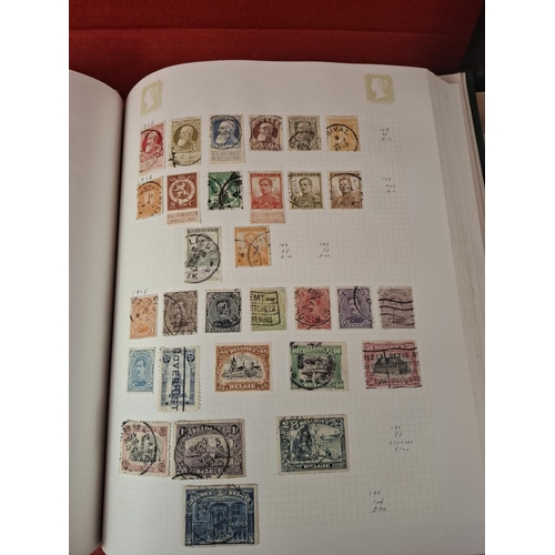 113 - 6 Stamp albums with large collection of various world stamps. One album blank