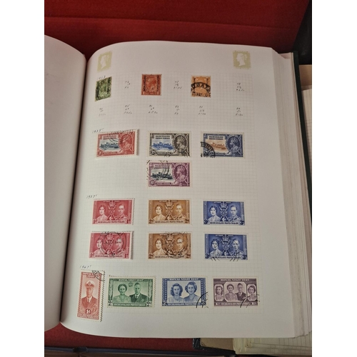 113 - 6 Stamp albums with large collection of various world stamps. One album blank