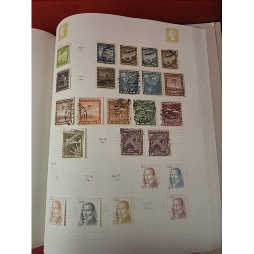 113 - 6 Stamp albums with large collection of various world stamps. One album blank