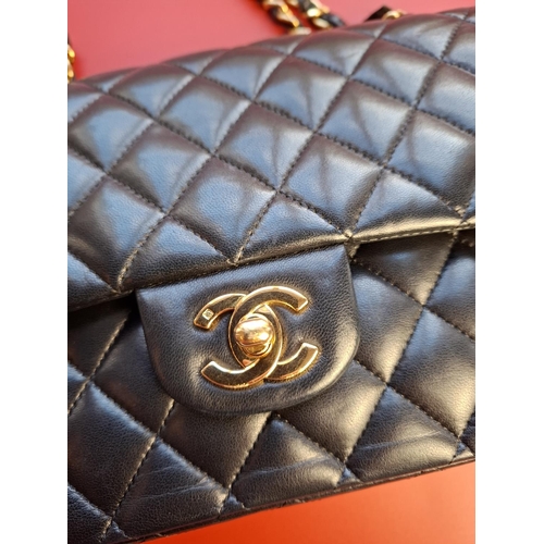 116 - Chanel Vintage classic double flap lambskin shoulder bag with 24 carat gold plated hardware & interw... 