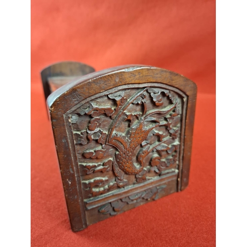 134 - Chinese hand carved wooden candle box