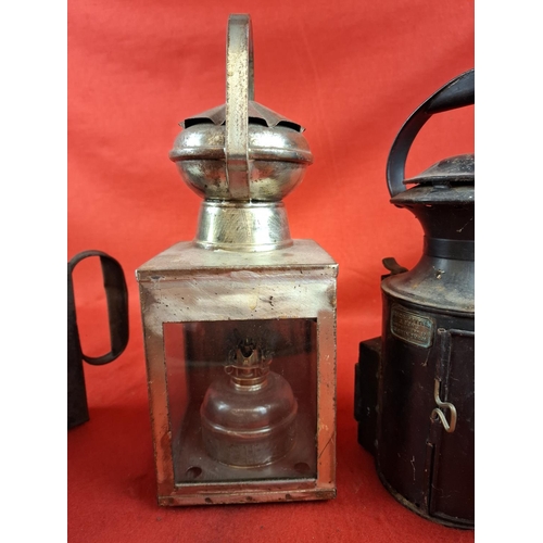 176 - 3 vintage railway lamps.