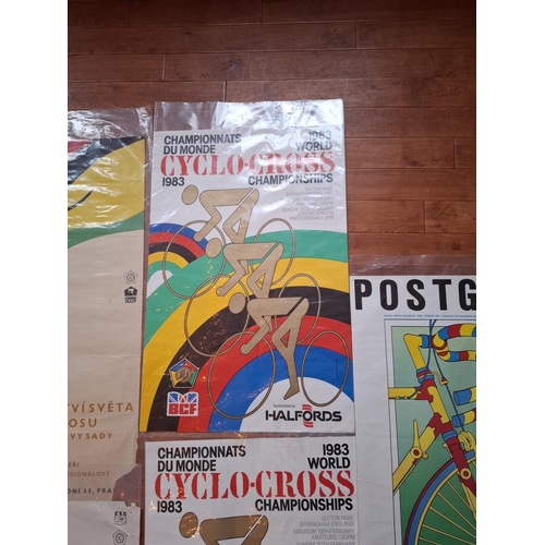 196 - 5 x various vintage cycling posters different sizes.