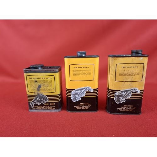 215 - 3 vintage Armstrong Super oil tins.