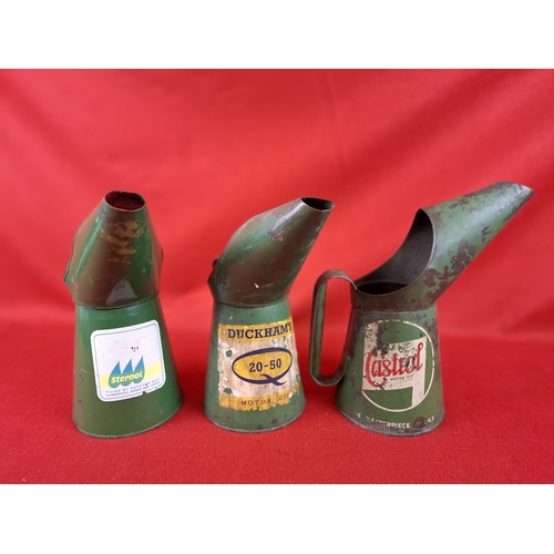 218 - 3 vintage oil pourers Sternol,Duckham's and Castrol.