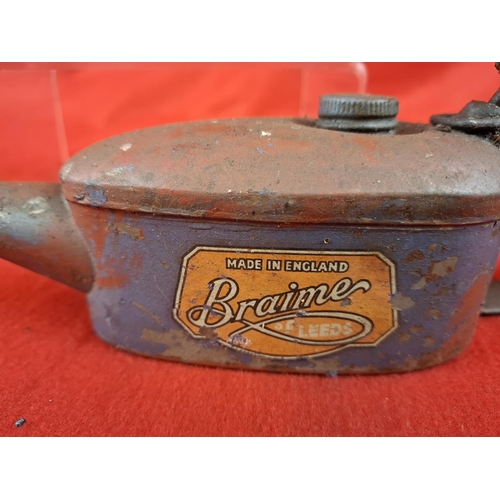 222 - 2 vintage oil cans/dispenser marked 