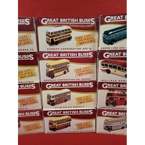 237 - 12 x Atlas Editions Great British Buses all boxed