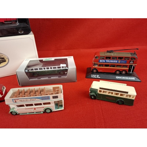 238 - Collection of various die cast buses and trams mixed makers