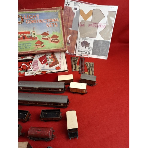 260 - Collection of vintage toys including OO railway & Bayko set