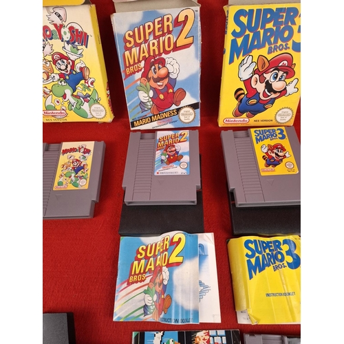 263 - Collection of original Nintendo NES Super Mario Bros games including Mario Bros 1, 2 & 3 & Mario & Y... 