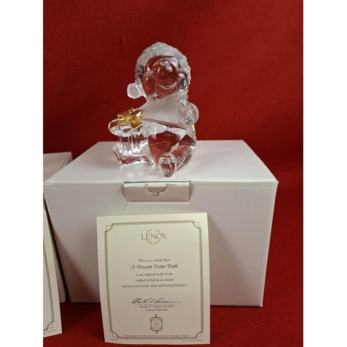 277 - 3 Lenox Disney crystal Winnie the Pooh figurines featuring Piglet, Once Upon a Time Pooh & A Present... 